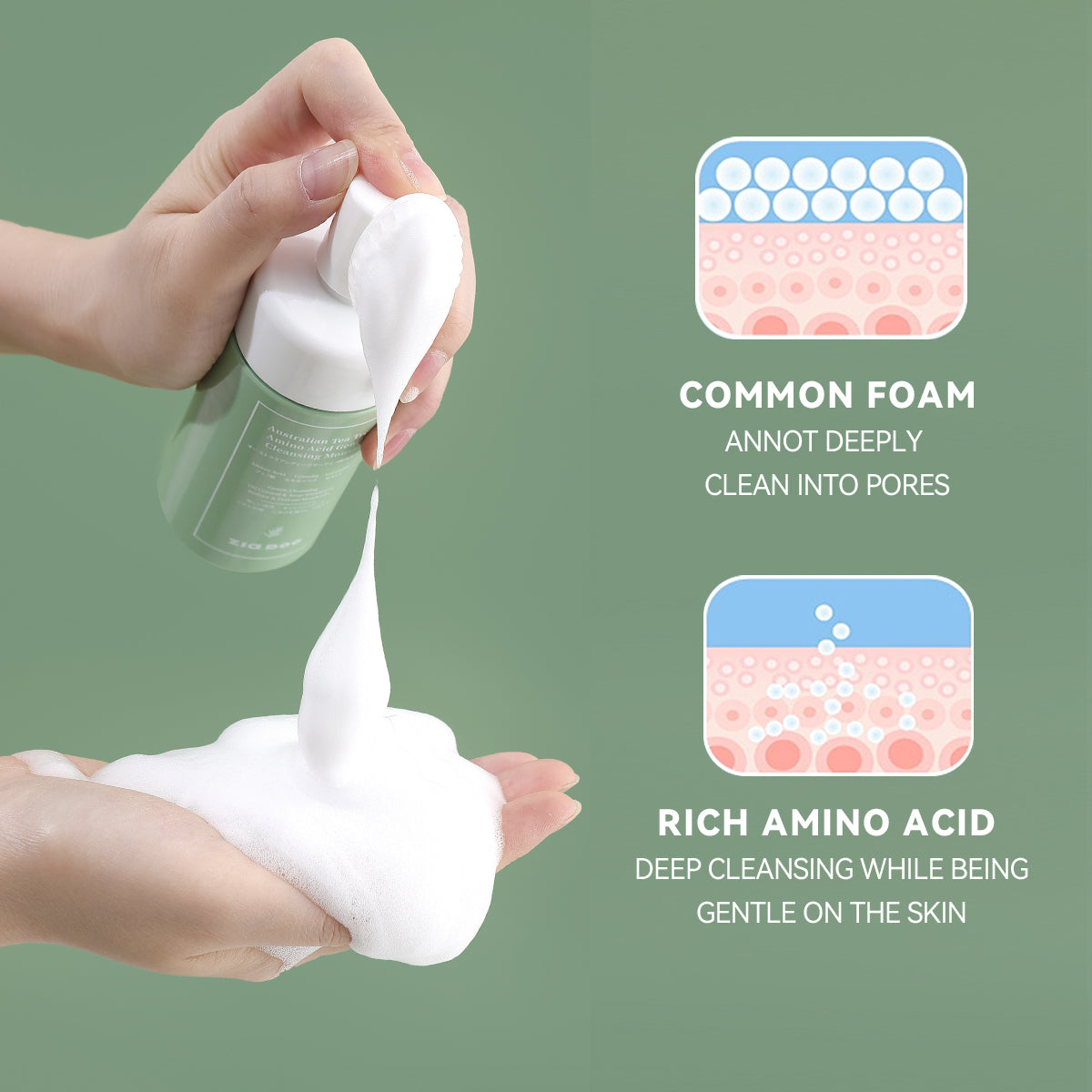 ZIA.DOO AUSTRALIAN TEA TREE AMINO ACID GENTLE CLEANSING MOUSSE